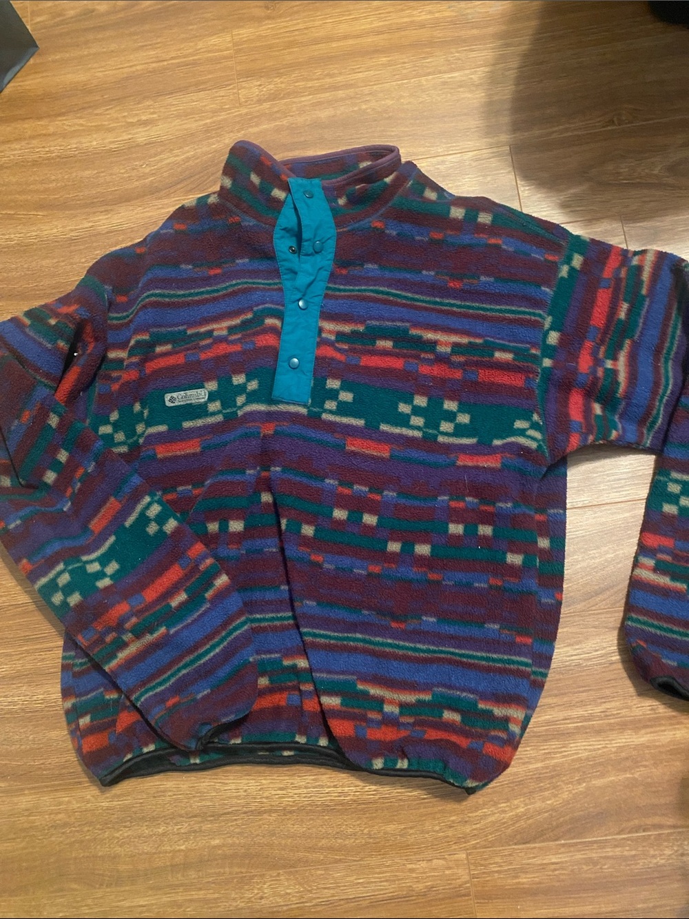 Vintage Columbia Men's Multicolor geometric fleece